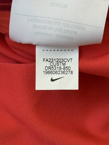 Nike Tiger Woods Custom Athlete Golf Polo Red Striped DR5318-850 PE Player Issue - Picture 6 of 6