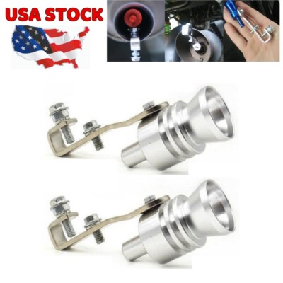 2pcs L Motorbike Sedan Exhaust Pipe Turbo Sound Whistle, BOV Simulator Amplifier