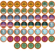 Two Rivers Coffee Assorted Tea Sampler Pods Variety Pack, Keurig 2.0, 52 Ct