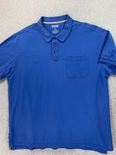 Duluth Trading Co 100 Cotton Short Sleeve Polo Shirt Men's XL Blue