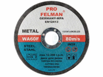 PRO FELMAN 125mm x 1mm Extra Thin Cutting Slitting Discs 5'' Angle Grinder METAL INOX Pk 10