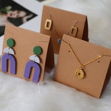 "50 Pcs Standing Jewelry Cards with Necklace Pouch, Earring Cards for Selling ..