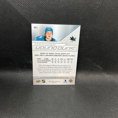 2024-25 UD Series 2 Young Guns #451 MACKLIN CELEBRINI Very Clean!! - Picture 2 of 10