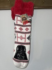 NWT Star Wars Darth Vader Red  White Fuzzy Slipper Socks OSFM Shoe