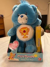 Care Bears Champ Bear Plush VHS Combo 2003 New Old Stock Vintage 12in