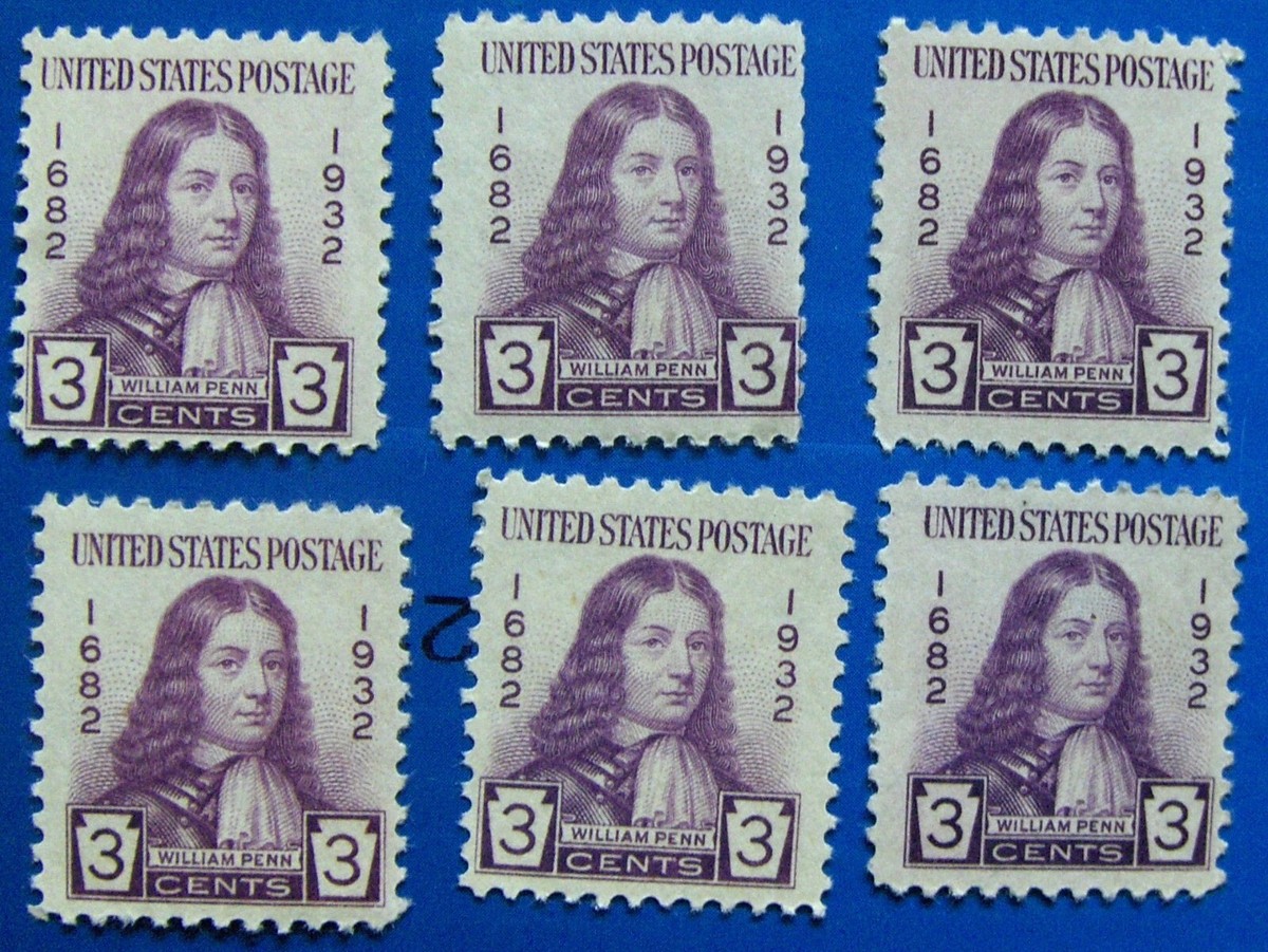 SINGLE US 3¢ Stamp SC #724 WILLIAM PENN MNH 1932. | eBay