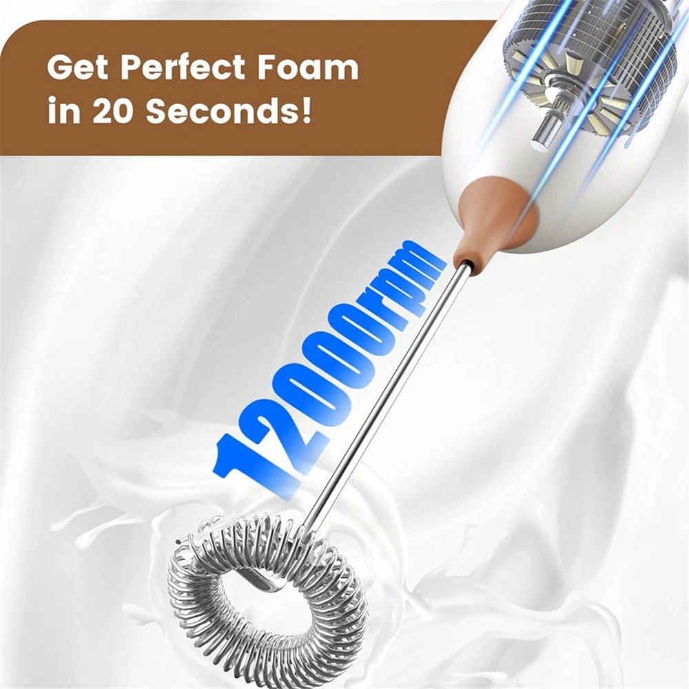 Milk Frother Rechargeable, Rechargeable Milk Frother Handheld Powerful8506