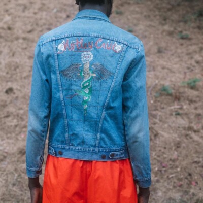 Motley Crue Denim Jacket 1980s Y2K Grunge Skater Blue Jean Amazing