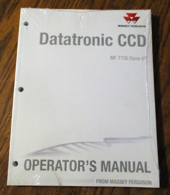 Massey Ferguson MF 7700 Series Tractors Dyna-VT Datatronic CCD Operators Manual