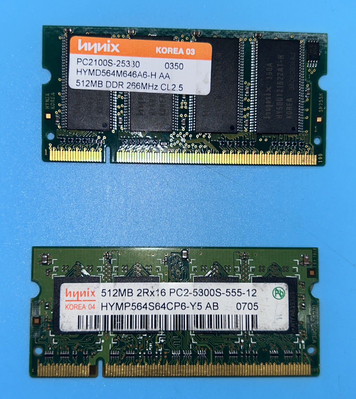 LOT OF 7 ASSORTED SK HYNIX 4gb/2gb/1gb/512mb PC4/PC3/PC2 LAPTOP MEMORY