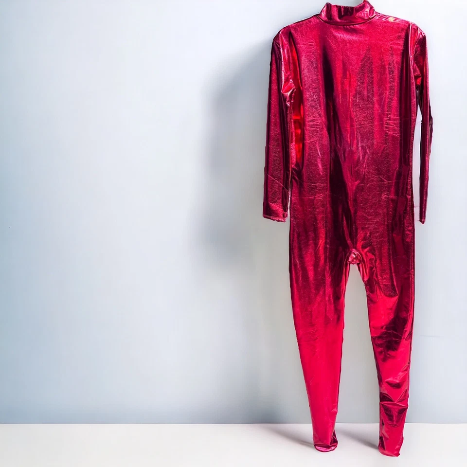 Shimmer & Shine: Dazzle in Red with this XL Metallic Bodysuit! NWOT Unitard — 第 4/4 张图片