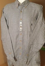 Polo Ralph Lauren Long Sleeve Blue Plaid Cotton Flannel Shirt/Big and Tall
