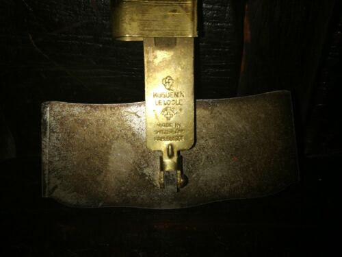 VECCHIO OROLOGIO VINTAGE RARO DIWEN DISPLAY INSEGNA BRONZO HUGUENIN LE LOCLE SWISS AD - Foto 3 di 10