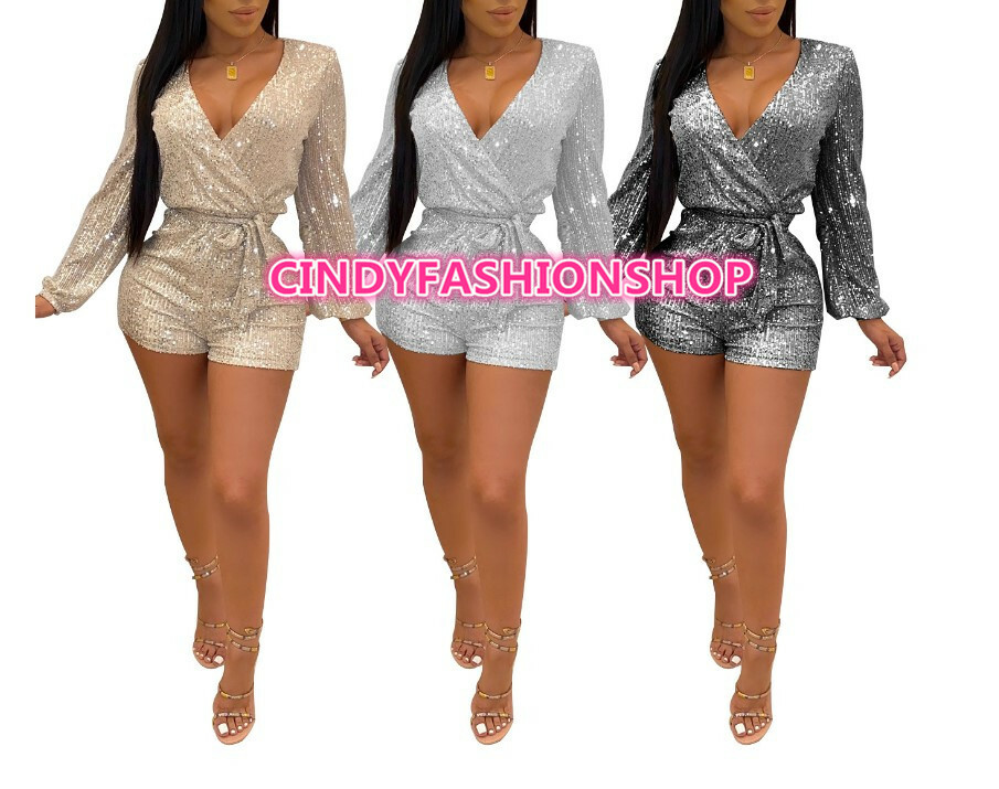 sequin short jumpsuit