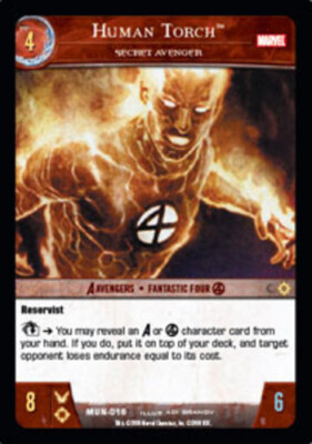 VS System: Human Torch, Secret Avenger [Played] VS: Marvel Universe TCG CCG Clas