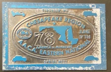 1978 AACA Eastern National Chesapeake Region Alum. Auto Show Dash Plaque