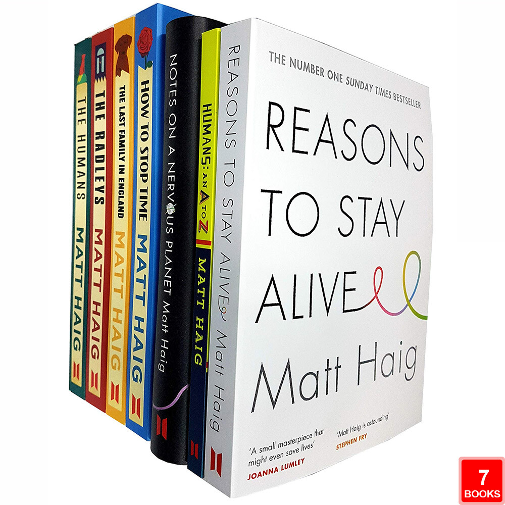 Matt Haig 7 books collection set Notes On A Nervous Planet,Reasons To Stay Alive