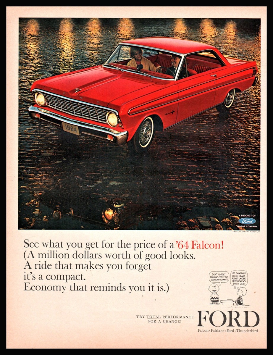 1961 FORD Falcon Red 2-door Hardtop Classic Car Photo AD | eBay
