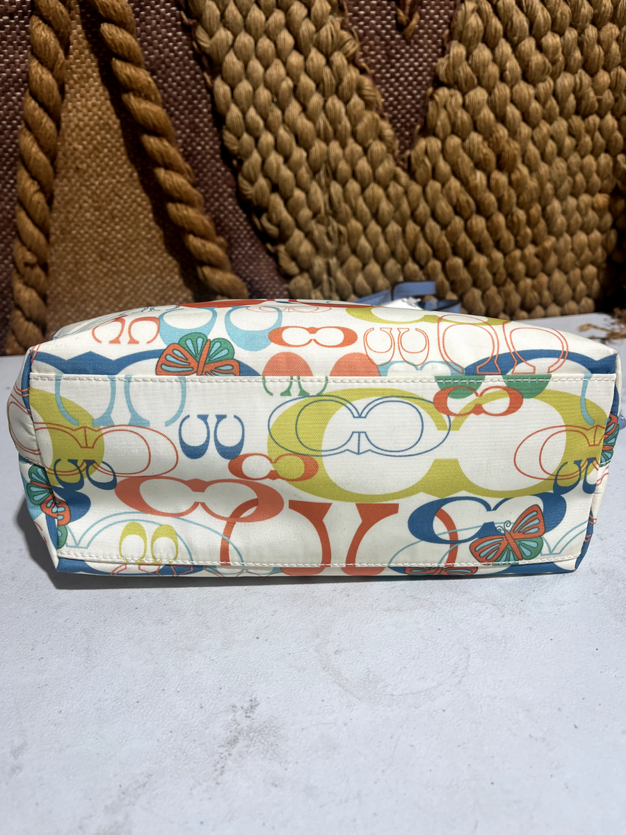 Coach Optic Signature Butterfly F17422 Zip Tote Bag | eBay