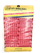NOS Vintage SOLO 1984 Snap-Over Hair Rollers 1 pack of 20 Medium Pink