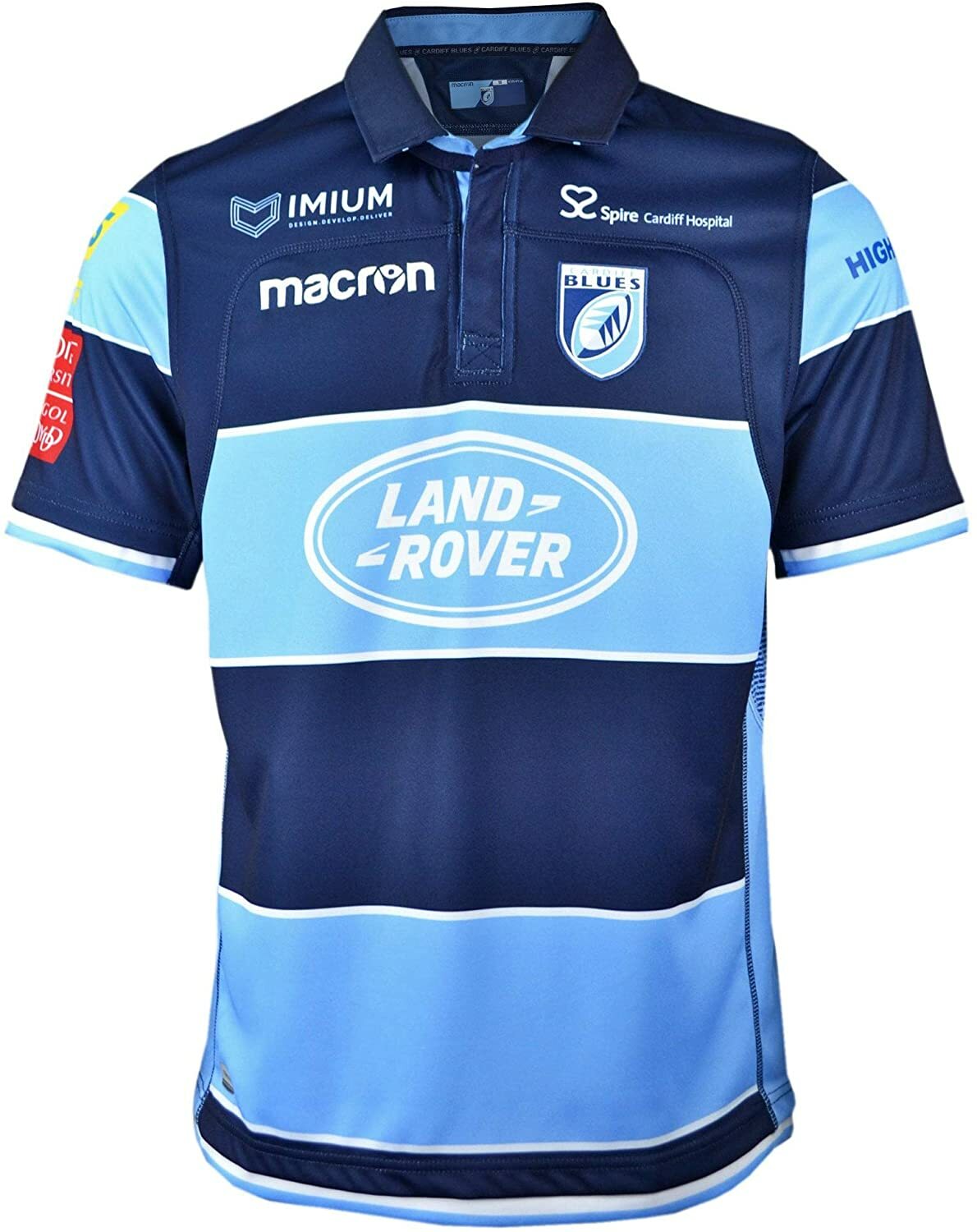 Details zu 171/63 Macron Trikot Herren Home Cardiff Blues 2018 WM Rugby Walisisch Günstige große Angebote