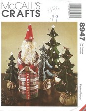 McCall's 8947 Tall Slim Santa Christmas Trees in 3 Sizes UNCUT Sewing Pattern