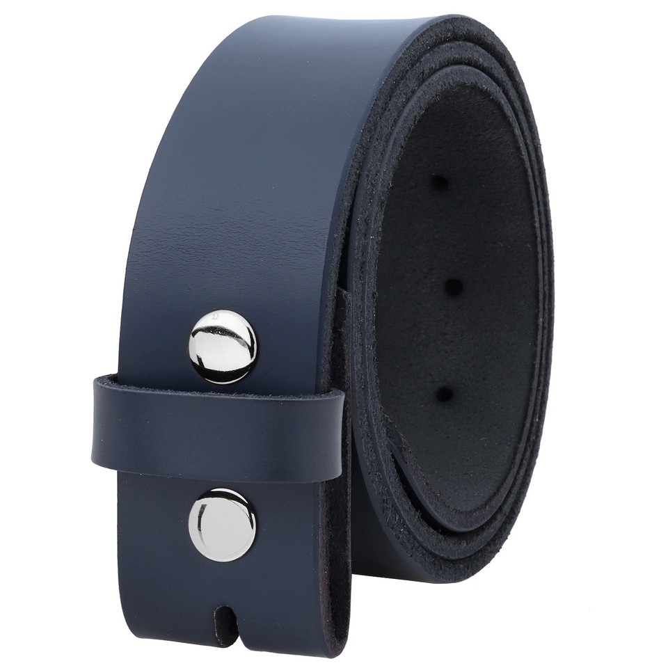 Belt For Buckle Men Snap On Strap Full Grain Leather No Buckle, 1.5" Wide. USA