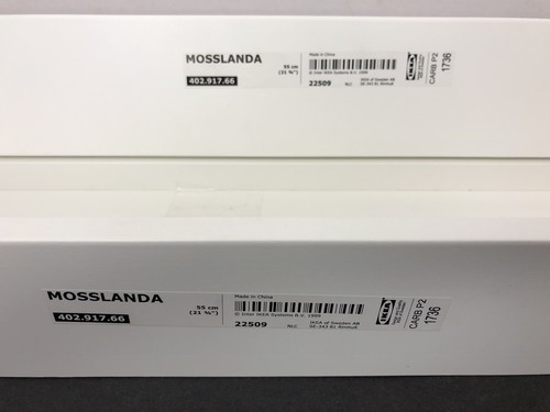 (2) IKEA Mosslanda 21 3/4” White Floating Shelf Picture Ledge 22509 (402.917.66) - Picture 3 of 5