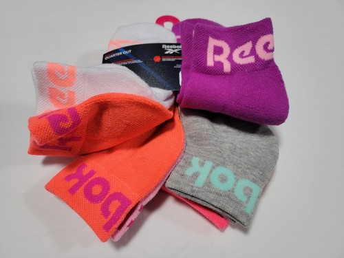 Reebok Girls Cushioned Quarter Performance Multi Color 6 Prs Socks SZ 8.5-2 - Picture 5 of 6