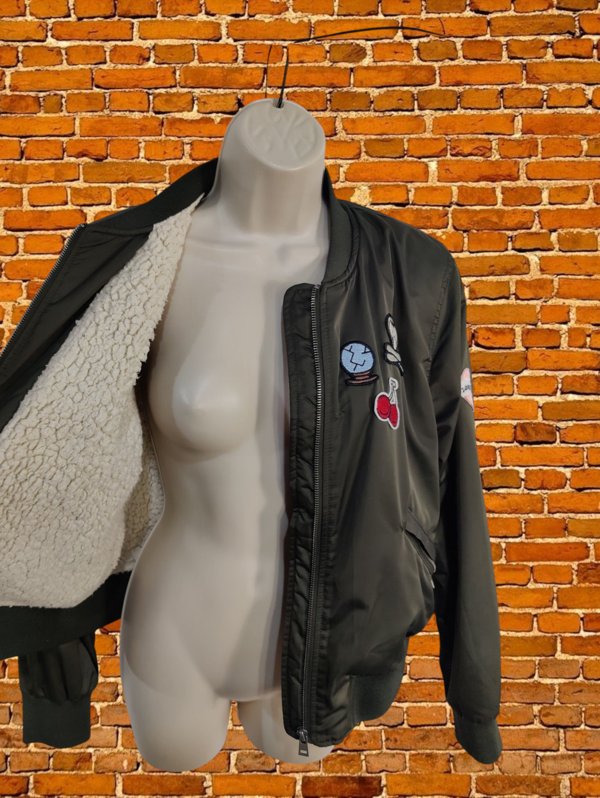 PULL&BEAR GREEN COAT LARGE POLYESTER WOMENS KHAKI… - image 5