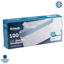 Security Envelopes 10 Pack of 100 Self Seal 24 LB White Paper Laser Inkjet