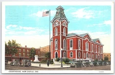 Vintage 1935 Courthouse Postcard New Castle Indiana Historic Landmark
