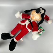 Disney Vintage Santa Claus Goofy Plush 17  MACY'S Exclusive 1990  s