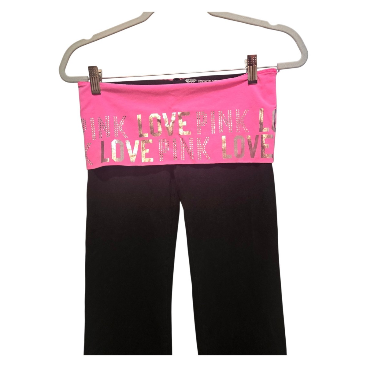 Rare Vtg Victoria's Secret PINK Foldover Yoga Pants Flare