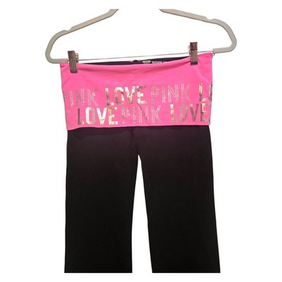 Rare Vtg Victoria's Secret PINK Foldover Yoga Pants Flare