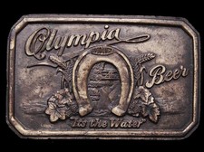 IB17172 VINTAGE 1970s OLYMPIA BEER "ITS THE WATER" BUCKLE