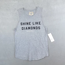 NWT Spiritual Gangster Shine Muscle Tank Top Gray Womens Size Small