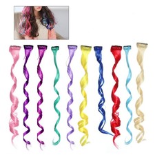 22 Pcs Clip In Curly Colored Hair Extensions Fake Hair Pieces For Holiday Events