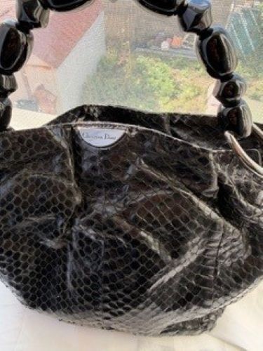 Christian Dior python skin beaded handle malice b… - image 2
