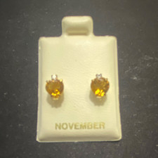 10K Yellow Gold 6mm Yellow Citrine Stud Earri...