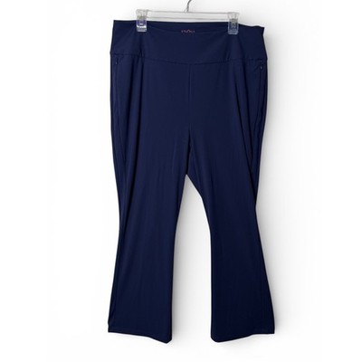 Kinona Navy Blue Pull On Golf Pants Stretch Crop Performance Womens Size XL