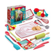 Baketivity 31-Piece Kids Baking Tools Set   Real Cooking Utensils for Chil