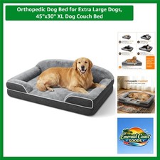Dark Grey Orthopedic Dog Bed for Extra Large Breeds - Durable Safe