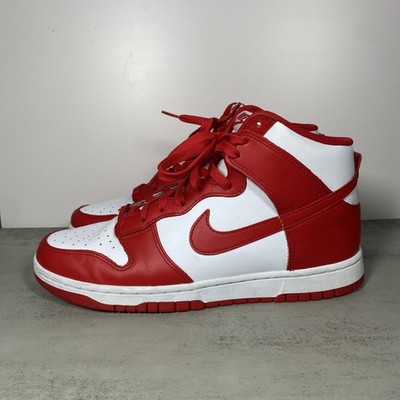 Men's Nike Dunk High Retro SIZE 10 Championship Red White DD1399-105 Great Cond.