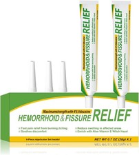 Hemorrhoid Fissure Relief Ointment 20g 2 Tubes Maximum Strength Hemorrhoi