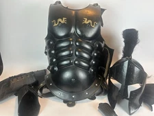 Medieval Spartan Knight Armor Set – Metal Cuirass, Helmet w/ Crest & Bracers