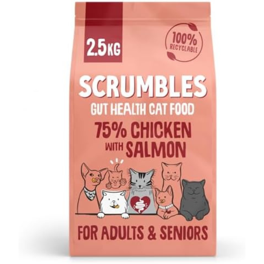 Scrumbles All Natural Dry Cat Food with Chicken and Fresh Salmon 2.5 Kg