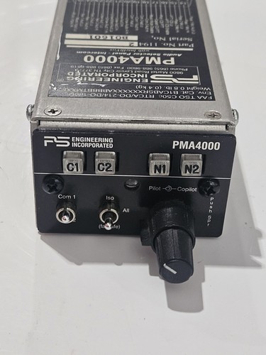 PS Engineering PMA 4000 Avionics Audio Panel P/N: 11942