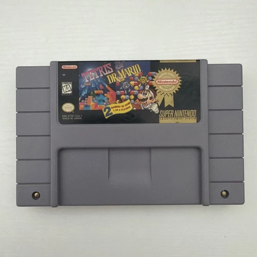 Tetris & Dr. Mario (Snes, 1994) Cartridge Only Tested Free Shipping