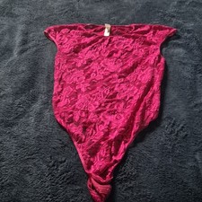 Victoria's Secret Pink Floral Lace One Piece Bodysuit Wireless L